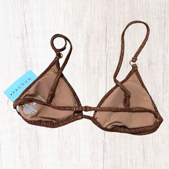 LA Hearts by Pacsun Triangle String Bikini Metallic Bronze size Medium NWT - Picture 3 of 5